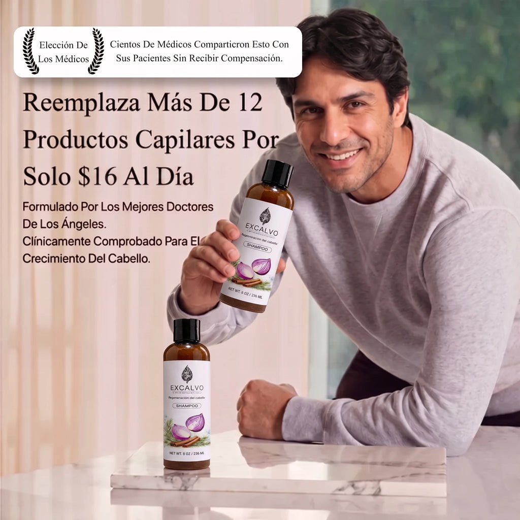 Excalvo Shampoo Clínico para el Crecimiento del Cabello